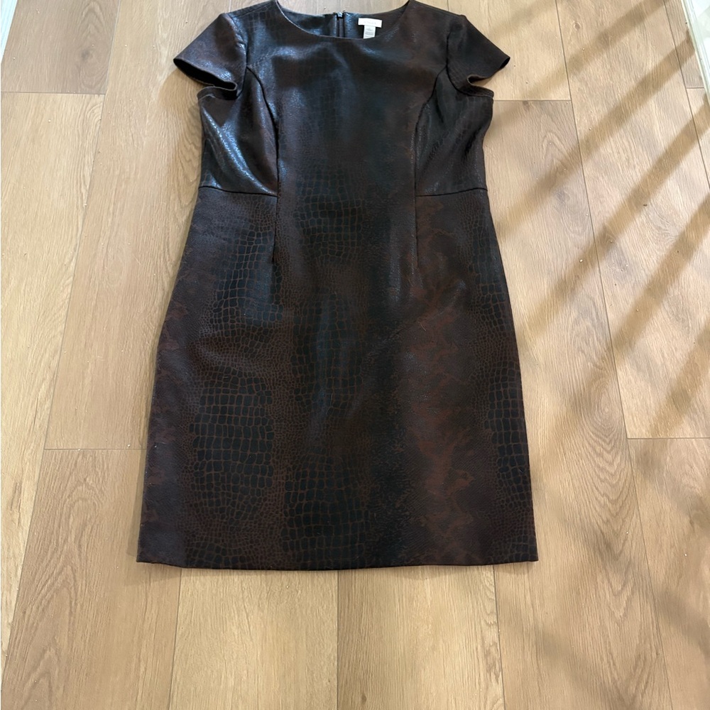 Chico's Brown croc-print Sheath Dress, size 2